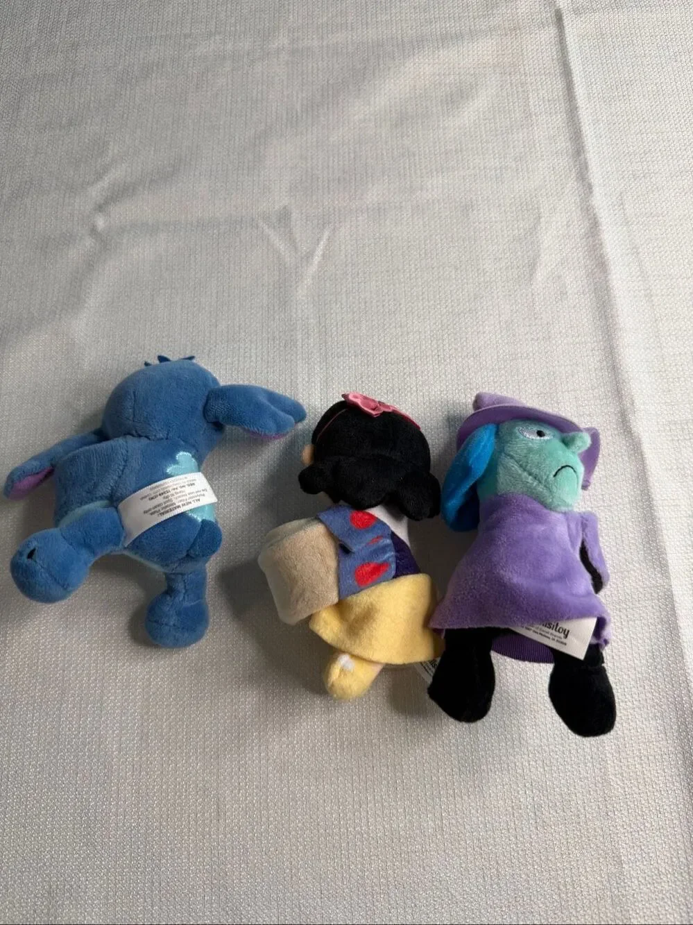 Disney Slap Bracelet Plush Lot of 3 Stitch Snow White Eeyore Vintage Toys